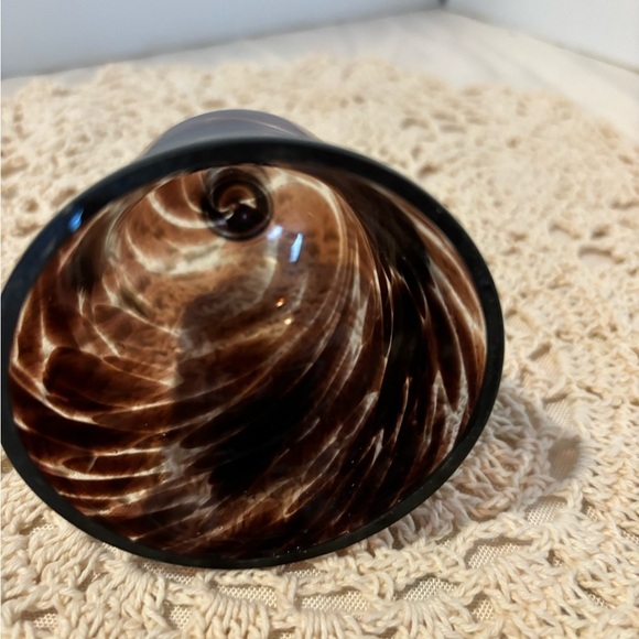 Vintage Handblown Glass Tortoise Shell Peg Votive - Picture 3 of 5